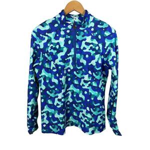 TZU TZU Women's UPF 50 Camouflage Long Sleeve Golf/Athletic Top Blue Size Large